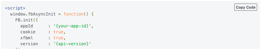 Copy code - Facebook App ID