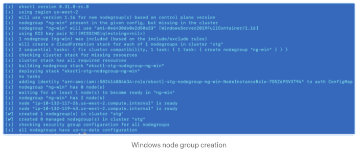 Window node group creation