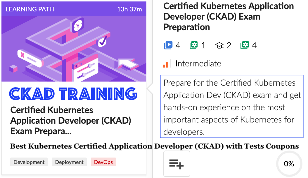 Best Kubernetes Certified Application Developer (CKAD) with Tests Coupons