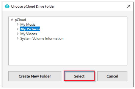 Choose a specific folder