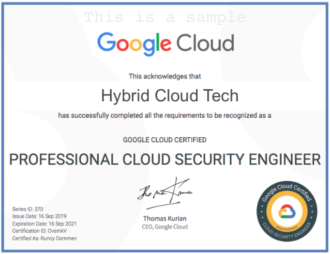 GCP Professional Cloud Security Engineer — Certificate Sample for Preparation tips