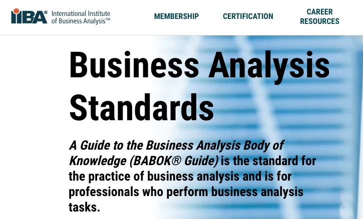 IIBA Certification Standards, Regulations, and Best Practices