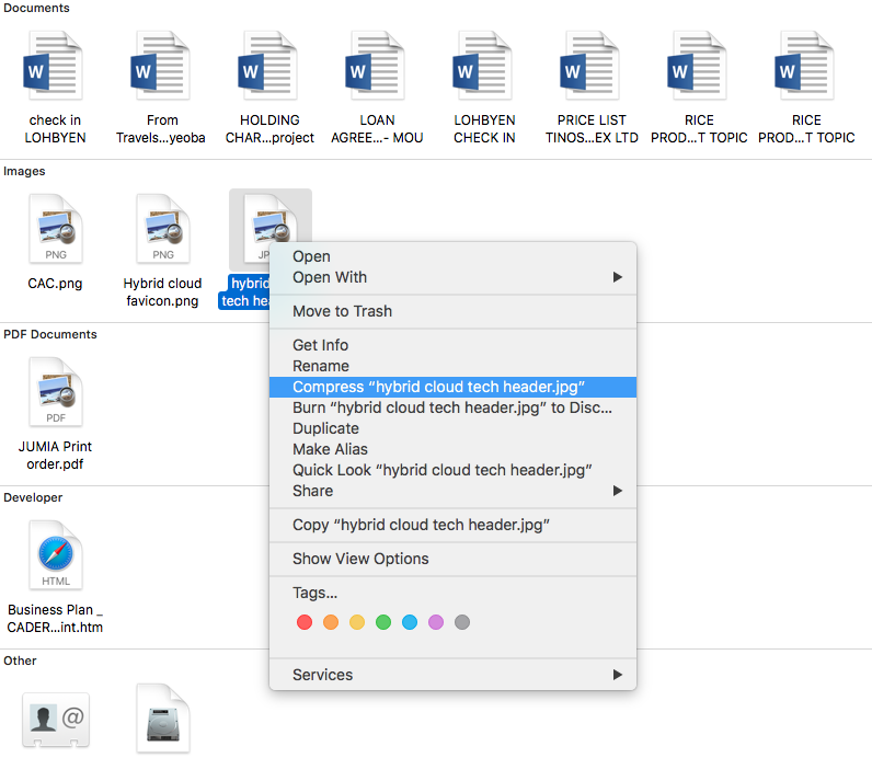 Mac OS Compressed Folder - trasfer files