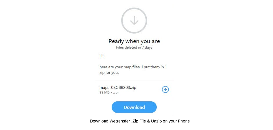 Download Wetransfer .Zip File & Unzip on your Phone