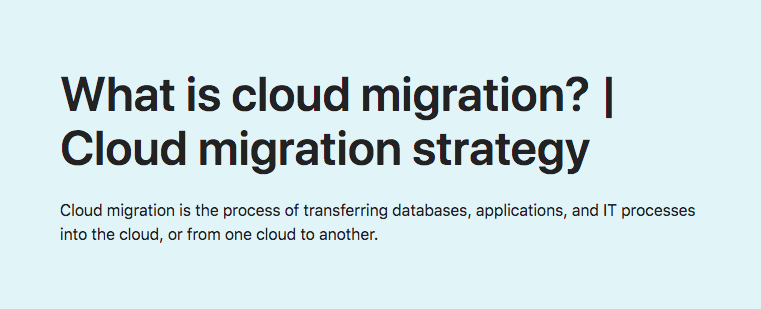 What is Cloud Migration?