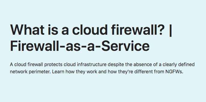 What is Cloud Firewall?