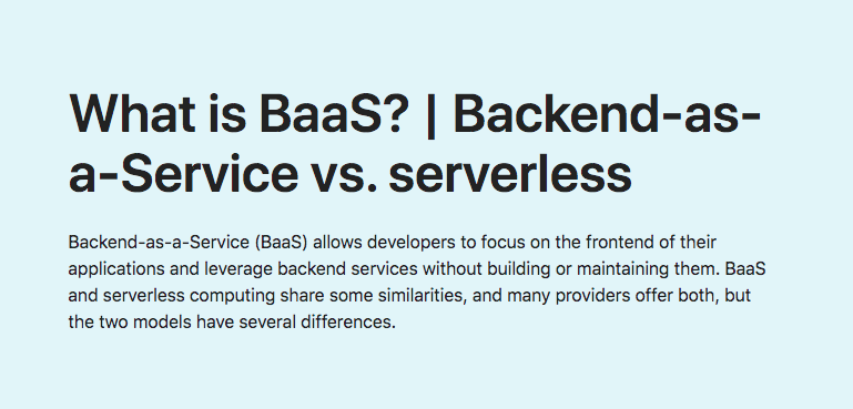 What is BaaS? | Backend-as-a-Service vs. serverless