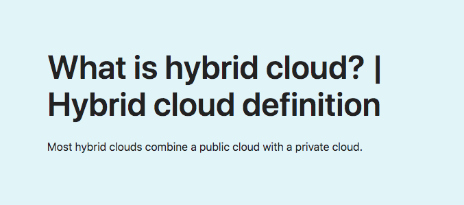 What is hybrid cloud and its definition.