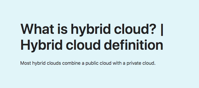 What is hybrid cloud