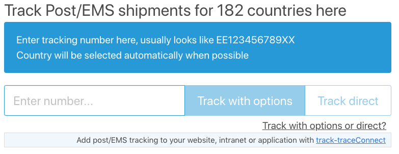 International Postal Express Tracking and Trace EMS - Hybrid Cloud Tech