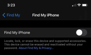Enter your Apple ID password. and select Turn Off on iPhone