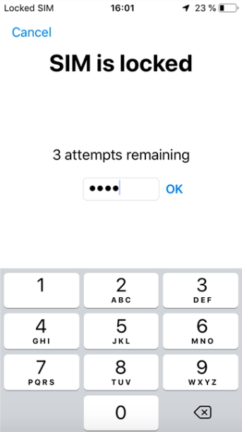 iPhone SIM is locked - Enter PIN