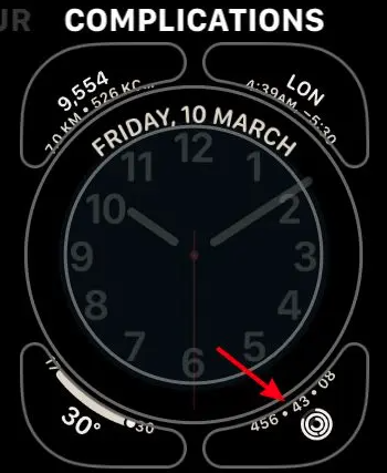 Apple watch complications tab