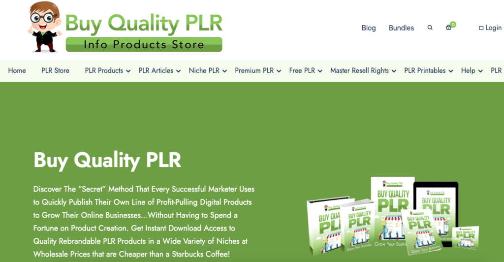 Buy Quality PLR website page