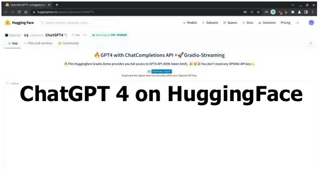 ChatGPT 4 on HuggingFace