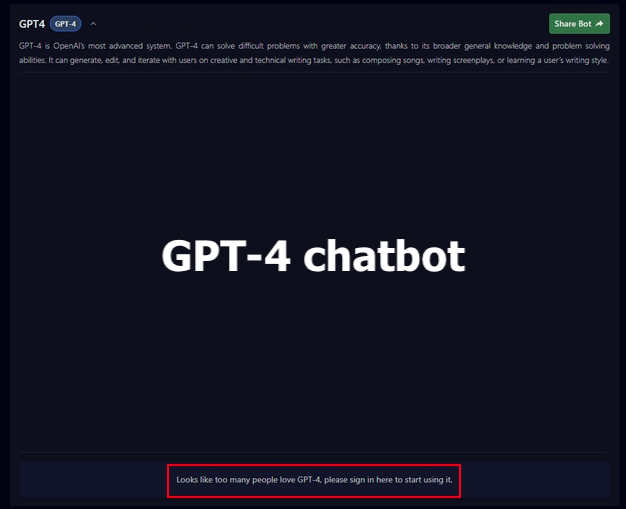 GPT-4 chatbot