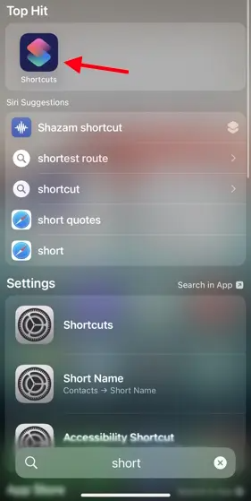 Open the Shortcuts app to access the downloaded Siri Pro shortcut