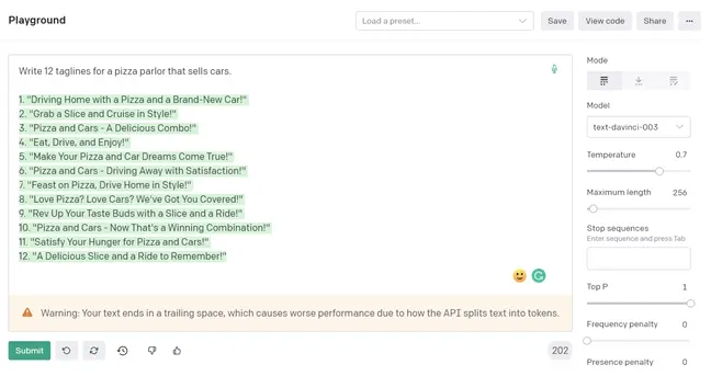 OpenAI Playground