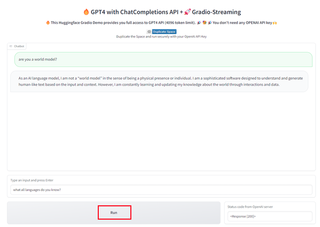 chatGPT4 with chat completions APT + Gradio Streaming