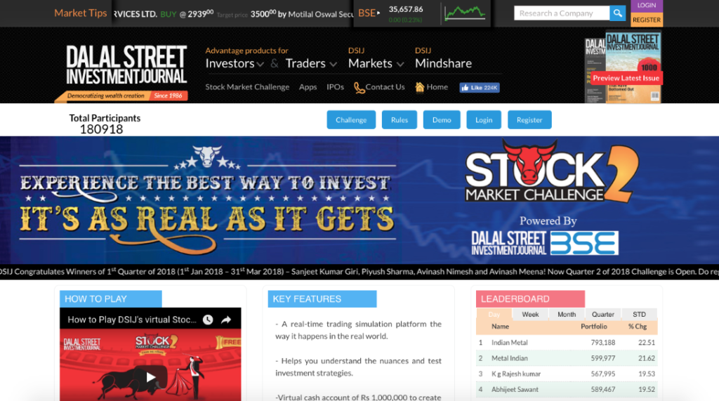 Dalal Street Virtual Trading App - Stock Market Challenge
