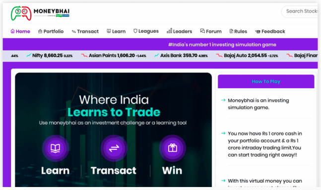Moneybhai - Best Virtual Trading App and Web Portal