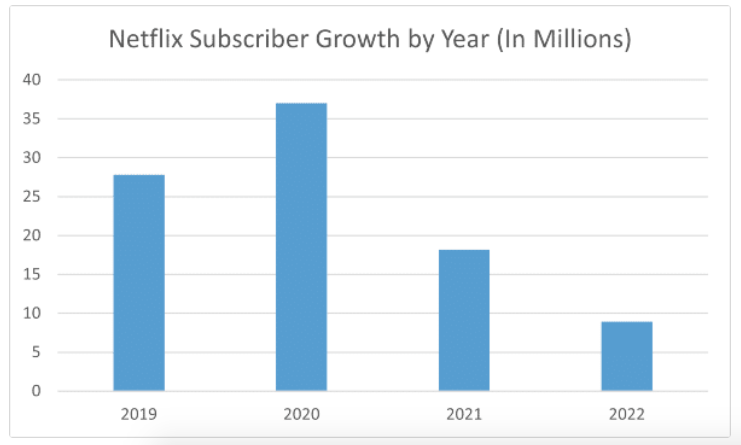 Netflix Subscriber Growth by year