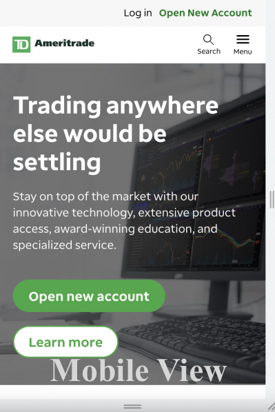 TD Ameritrade App Mobile View– Leading Trading App for Experienced Investors with Advanced Features