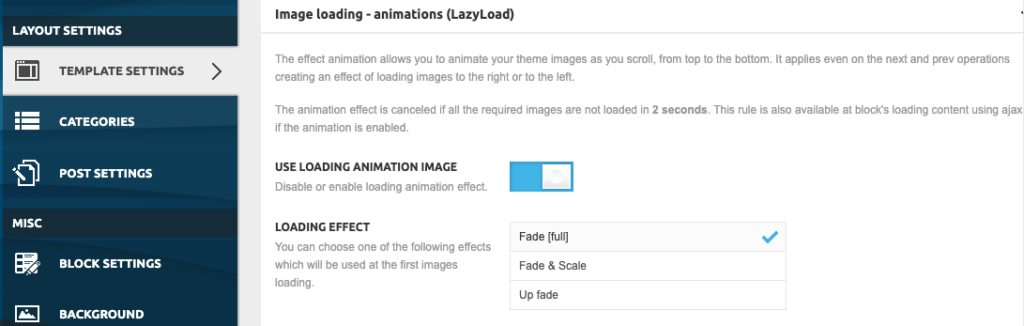 Lazy Load in Newspaper Theme from Template Setting