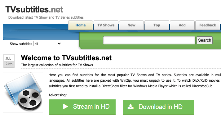 TVsubtitles.net Movie Subtitles - Download Latest TV Show and TV Series Subtitles Free