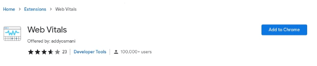 Web Vitals Chrome Extension