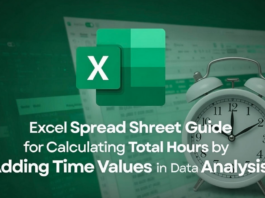 Excel Spread Sheet Guide for Calculating Total Hours by Adding Time Values in Data Analysis