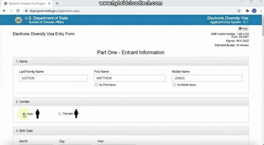 How to apply Dv lottery as a single person - Illustration of the US Diversity Visa Lottery application process
